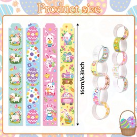 DPKOW Easter Decorations, 200 Easter Paper Chains Easter Crafts for Kids, Easter Paper Decorations Bunny Chick Egg Flower Easter Party Favours Easter Party Bag Filler Easter Party Decoration Supplies