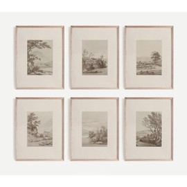 Joocrise Neutral Wall Art Decor Set of 6 Vintage Canvas Wall Art Rustic Farmhouse Wall Art Botanical Prints Country Pictures Neutral Vintage Artwork for Living Room Bedroom 8x10 Inch Unframed