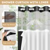 FADOTY No Hook Shower Curtain and Liner Set, Black Snap