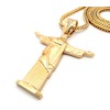 NYFASHION101 Christ The Redeemer Pendant 4mm 36" Franco Chain Necklace