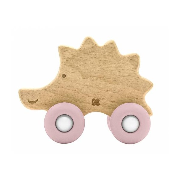 KIKKA BOO WOODEN TOY WITH TEETHER HEDGEHOG PINK