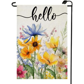 Summer Floral Welcome Garden Flags 12x18 Inch Double Sided Watercolor Flower Seasonal Spring Small Farmhouse Flags Outside Decorations For Yard GXJ39-G