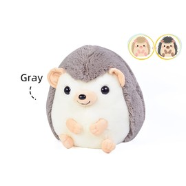 CHDGIOHA Cute Hedgehog Stuffed Animal Plush Body Pillow - 13.7'' Gray Kawaii Hedgehog Plushie Throw Pillow, Chubby Soft Plush Toy Doll, for Him & Her (Gray,Medium)