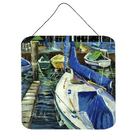 Caroline's Treasures JMK1245DS66 Sailboats Wall or Door Hanging Prints Aluminum Metal Sign Kitchen Wall Bar Bathroom Plaque Home Decor, 6x6, Multicolor