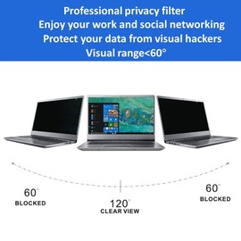 PaceBid 16 Inch Privacy Screen Filter for 16:10 Aspect Ratio Laptop/Computer Monitor Anti-scratch Anti-Glare Protector Anti-Spy Protector Film Filter Privacy Widescreen Display (16", 16:10)