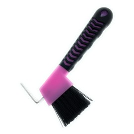 MacMaxe Ergonomic Horse Hoof Pick Brush with Heavy-Duty Rust-Resistant Steel Pick and Durable Nylon Bristles – Ideal for Hoof Care, Easy to Clean, Suitable for Beginners and Advanced Riders (Pink)