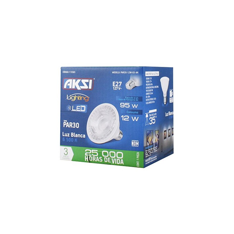 Aksi Foco Led PAR30, Luz Blanca, 12/95 W