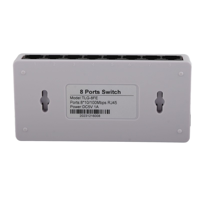 8 Port 10/100Mbps Ethernet Switch Support Desktop Wall Mount Unmanaged