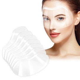 Fuyamp 50 Pcs Shower Face Eye Protector, Plastic Eye Shield Face Eye Protector for Microblading, Protective Clear Face Visor Shield for Permanent Makeup Eyelash Extensions Eyes Cataract Haircut