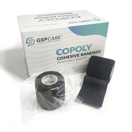 Self Adherent Cohesive Wrap Bandages Non-Woven Bandage rolls 6 Count 5cm*4.5m (Black)