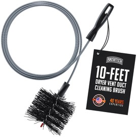 Brushtech Dryer Vent Cleaning Brush - 10-Foot Flexible Duct Cleaning Tool with Non-Kinking Spring for Lint Removal, Improved Airflow, Safer Dryers - Made in the USA, House Maintenance Supplies