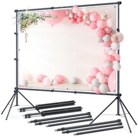 LINCO Lincostore Backdrop Stand 10x7ft or 8.5x8.5ft Adjustable Photo Back Drop Holder Step and Repeat Stand with 2 Crossbar for Parties Wedding Trade Show Booth Banner Photography Background AM313