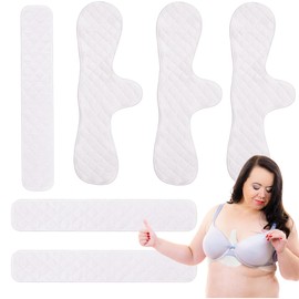 QIUMING® Underbust Sweat-Absorbing Pads 3-Layer Reusable Cotton Bra Inserts Sweat Absorber Pads Bra Sweat Pads Washable For Women, White