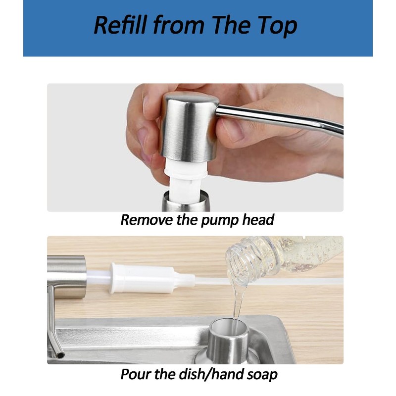 Sink Soap Dispenser Pump with 2 Sponge Holders, Curovtrp Soap