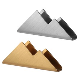 Piacolnic Set of 2 Business Card Stands, Stainless Steel Business Card Stand, Business Card Display, Silver Gold Business Card Holder, Business Card Stand, Stainless Steel Photo Holder, Wedding Table