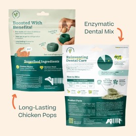 WOOF Dental Kit- Includes Pupsicle Dog Toy, Treat Tray, Shaker Bottle, Chicken Pupsicle Pops, and Dog Teeth Cleaning Powder - Supports Oral Health for Dogs - XL