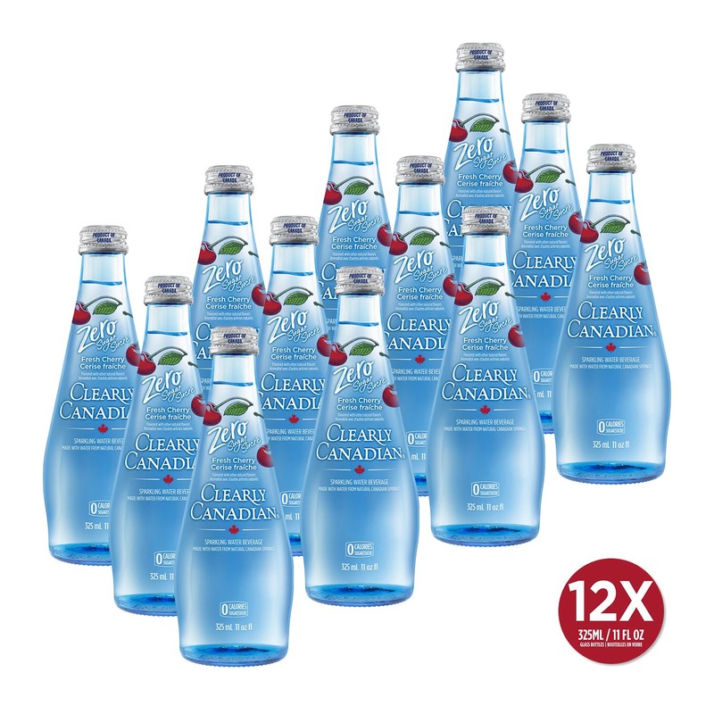 Clearly Canadian Zero Sugar Fresh Cherry Sparkling Water Beverage, Zero