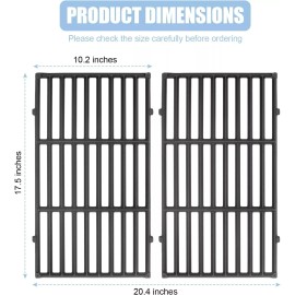 For Weber, Weber Spirit 200 Series, Spirit E-210 S-210,, Spirit II 210 Series (2017 and Newer), Gas Grills (with Front-Mounted Control Panels) 17.5" Cast Iron Grill Grates Grids Parts for Weber Spirit E210 S210 E220 S210