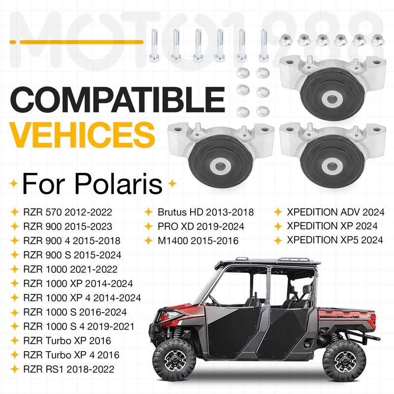3 Pcs Engine Mount Isolator for Polaris Ranger RZR 570