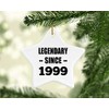 Designsify Christmas Tree Decoration, 25th Birthday Legendary Since 1999, Star