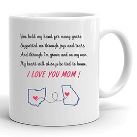 Mothers Day Presents Ohio State Georgia State Distance Gifts Mothers Day Mug Mothers Day Mug