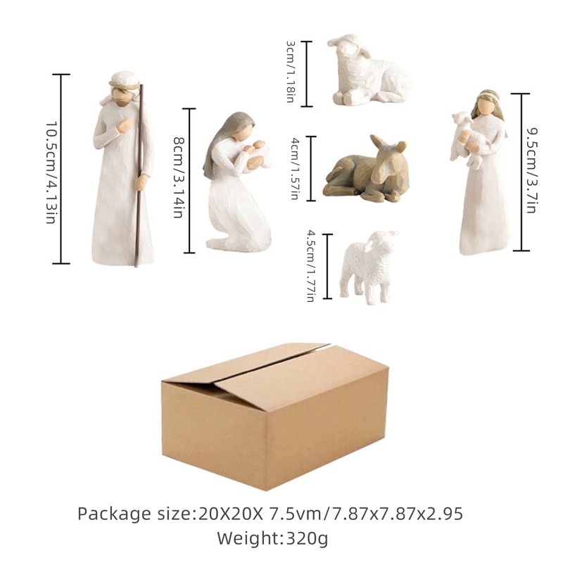 6PCS Resin Figures Fine Workmanship Art Ornaments for Household Office