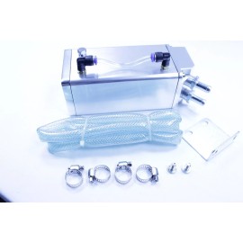 Rodspeedracing 750ML Square Billet Aluminum Chrome Racing Engine Oil Catch Can Tank Reservoir