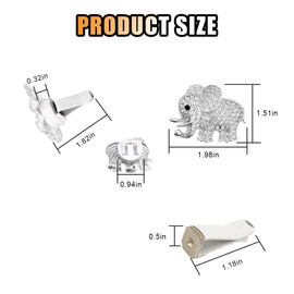 2PCS Crystal Diamond Elephant Bling Charms Car Air Vent Clip, Bling Car Interior Decorative Accessories for Women Girls