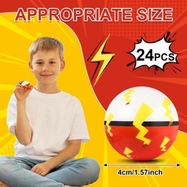 24 PCS Cartoon Red White Stress Balls, 1.57" Squeeze Toys Kids Party Favors