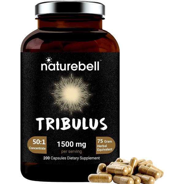 Tribulus Terrestris for Men and Women, 1500mg Per Serving, 200 Capsules, Supports Stamina, Energy and Immune System, Premium Tribulus Pills, Non-GMO