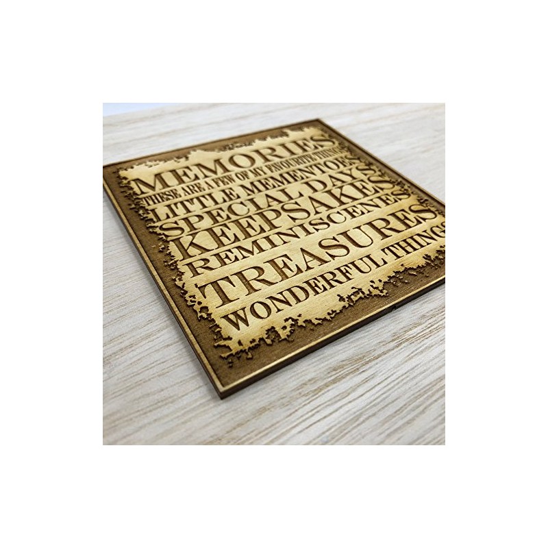 Raised Words Large Wooden Memory Keepsake Box