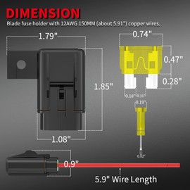 DaierTek Inline Fuse Holder 12V 12 AWG Waterproof ATC/ATO Blade Fuse Holder with 20 Amp 30 Amp 40 Amp Inline Fuse Heavy Duty in Line Fuse Holder for Marine Automotive Vehicle -6Pcs