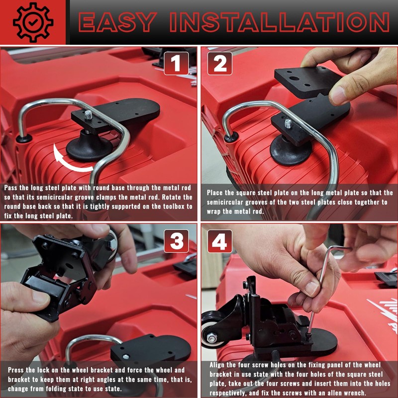 Upgraded Packout Caster Wheel kit fit for Milwaukee Packout Rolling