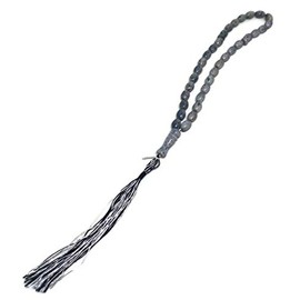 Tasbih 33 Beads Muslim Misbaha AMN-156 Islam Rosary Islamic Prayer dhikr with Decorated Tassels Eid Ramadan Religious Gift (Grey)