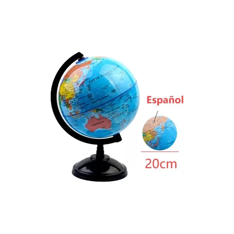 Globo Terráqueo Giratorio Didáctico Español Mapa Mundo 20cm