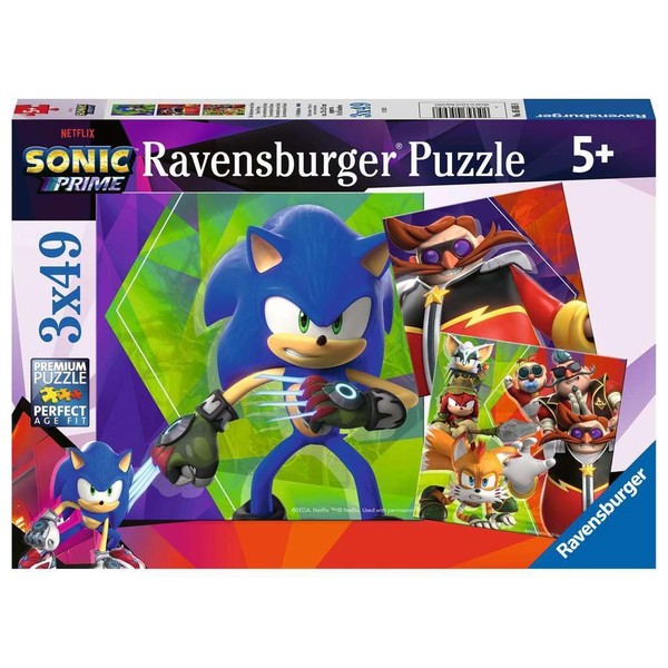 Ravensburger Sonic Prime 3X 49 Piece Jigsaw Puzzles for Kids