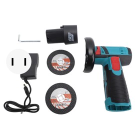 12V Brush Mini Angle Grinder 19500rpm Electric Grinding Tool Quiet Cordless Handheld Grinder for Cutting Grinding Polishing US Plug