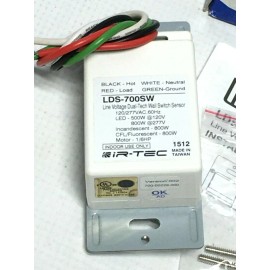 Ir-Tec LDT‑700SW Line Voltage Dual‑Tech Wall Switch Sensor 120/277VAC 2-pole White