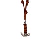 ODETOJOY Hollow Cubic Brown Genuine Leather Pendant Necklace Geometric Dice
