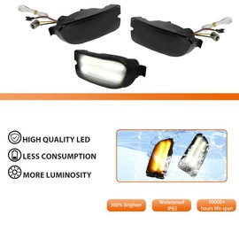 ADIIL Sequential Switchback LED Front Bumper Signal Side Marker Lights For 1999-2001 Subaru Impreza 2 in 1 LED (Dynamic Amber & White) Daytime Running Lights Turn Signal Lamps,Smoked Lens