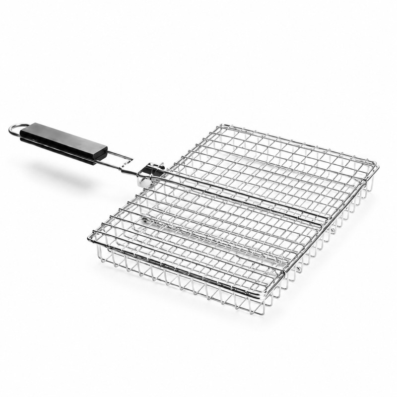 Rolling Grill Basket, Stainless Steel BBQ Grilling Basket with Removable