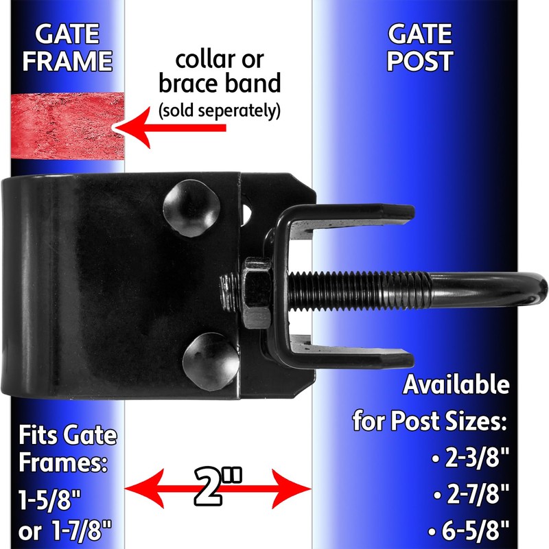 Black 6-5/8" x 1-5/8" or 1-7/8" Bulldog Hinge - Powder
