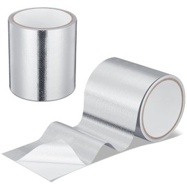 Zonon 2 Rolls Heat Shield Tape Cool Tapes Aluminum Foil Heat Reflective Adhesive Heat Shield Thermal Barrier Foil Tape Self-Adhesive Heat Resistant Tape for Hose and Auto Use (Silver,4 Inch X 16.4 ft)