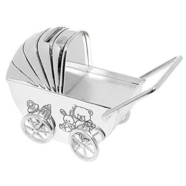 silver plated pram money box