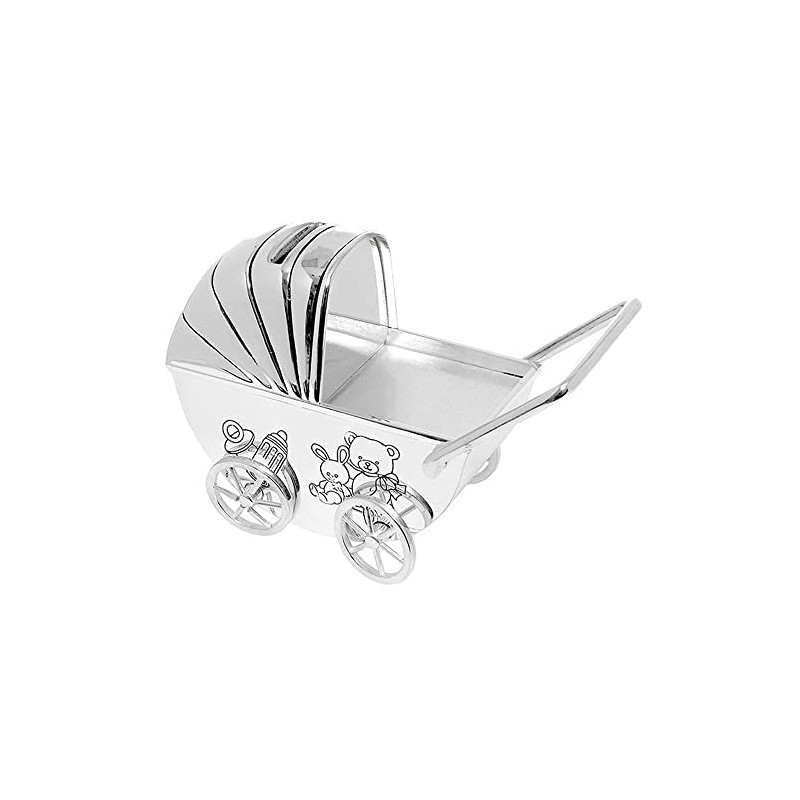 silver plated pram money box