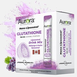 Aurora Nutrascience Aurora Nutrascience Liposomal Glutathione 750mg | Maximum Absorption, Powerful Antioxidant, Skin Health | Natural Health Product | Single-Serve Granule Packets | Made in Canada | NPN 80124154 (Dry 30 Pack)