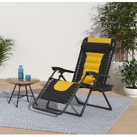 Oversized Extra Wide Large Zero Gravity Reclining Chair Foldable Chaise Lounger for Big and Tall People Plus Size Persons for Patio Outdoor Camping Lounging Beach Deck Porch 250lbs (BumbleeBeez)