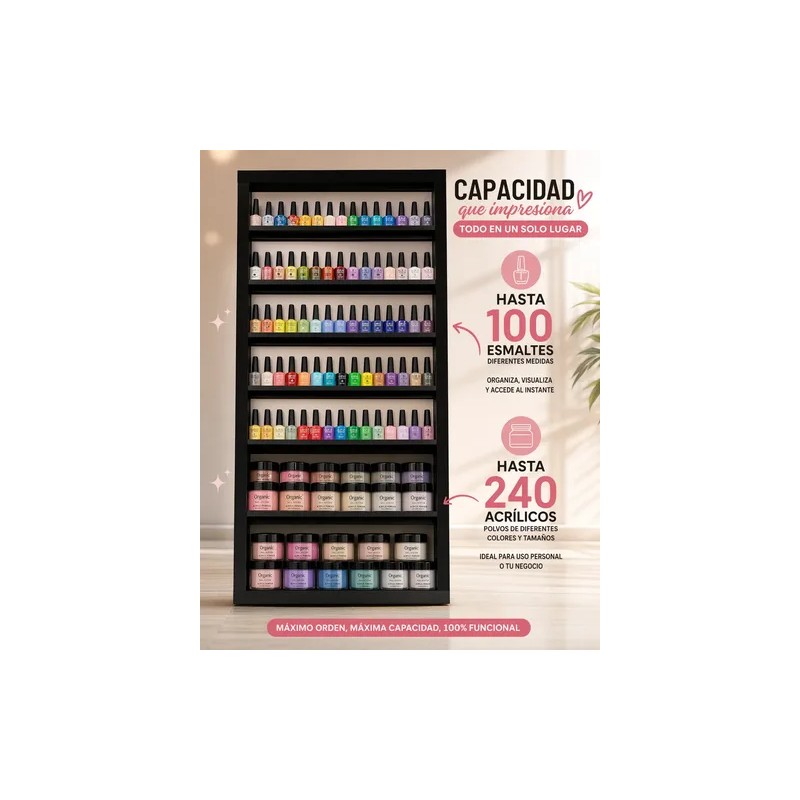 Exhibidor Esmaltero Multiusos Maquillaje Juguetero Mdf 40x80