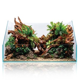 Ultum Nature Systems Rimless Paludarium - Ultra Clear Low Iron Glass with Mitired Edges, Bulkheads and Leveling Mat Inluded (5E)