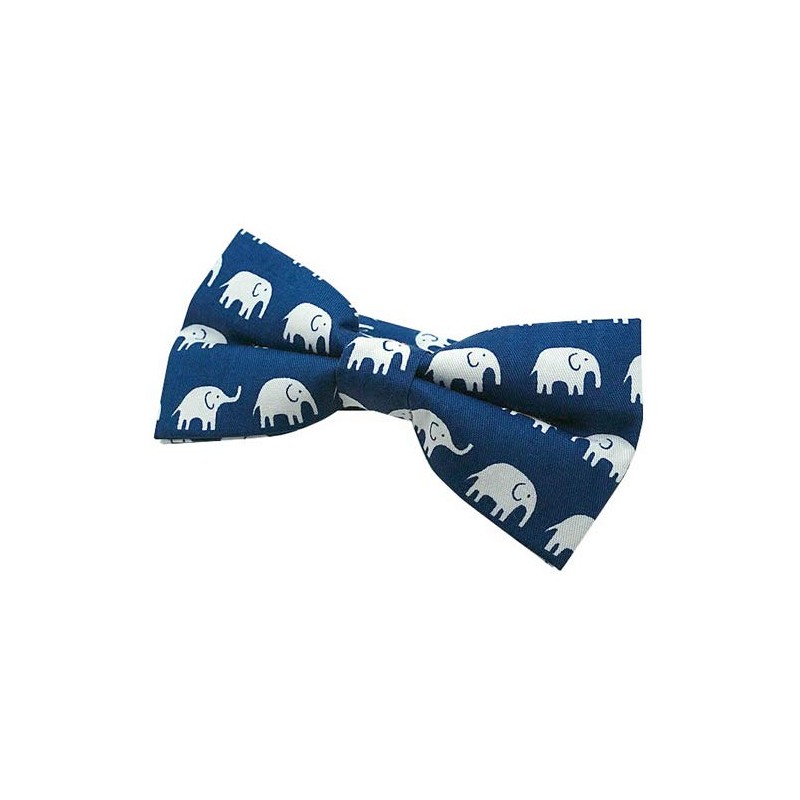 Bowties.jp bd361 Blue Elephant Bowtie, Bowtie, Easy to Wear, blue